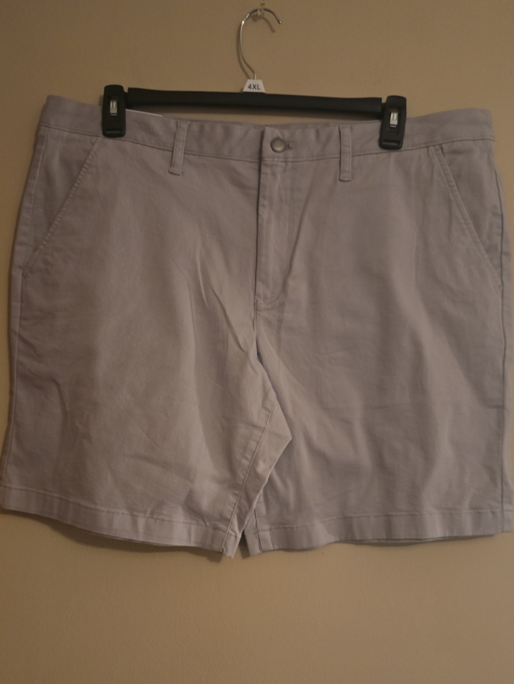 New Men's Size 40 Classic Light Gray Flat Front Twill Cotton Classic Shorts